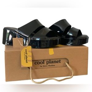 Glaze Black Jelly Sandals.
